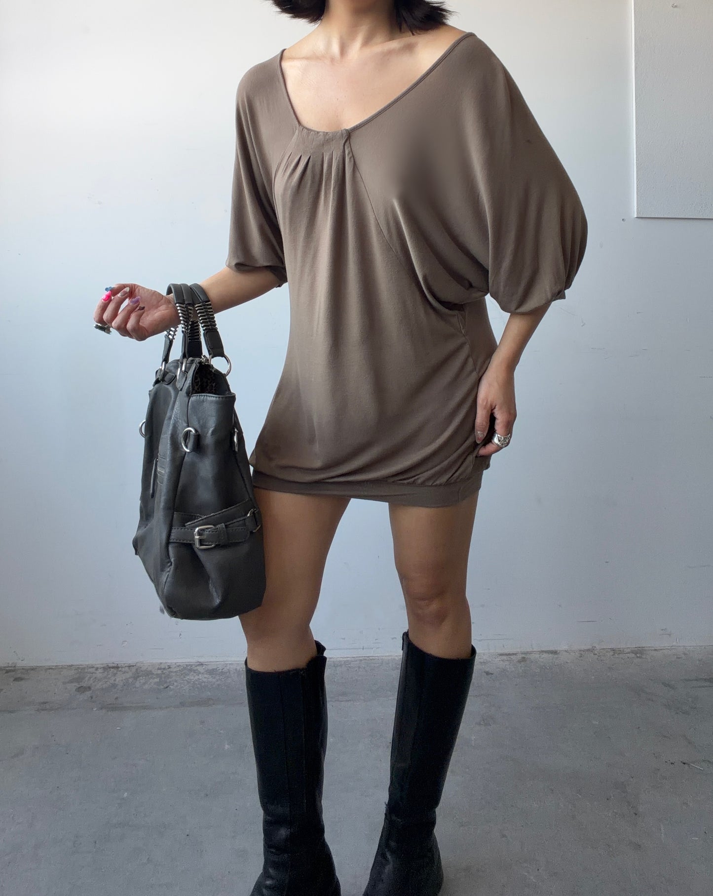 Taupe Bat Wing Top/Dress