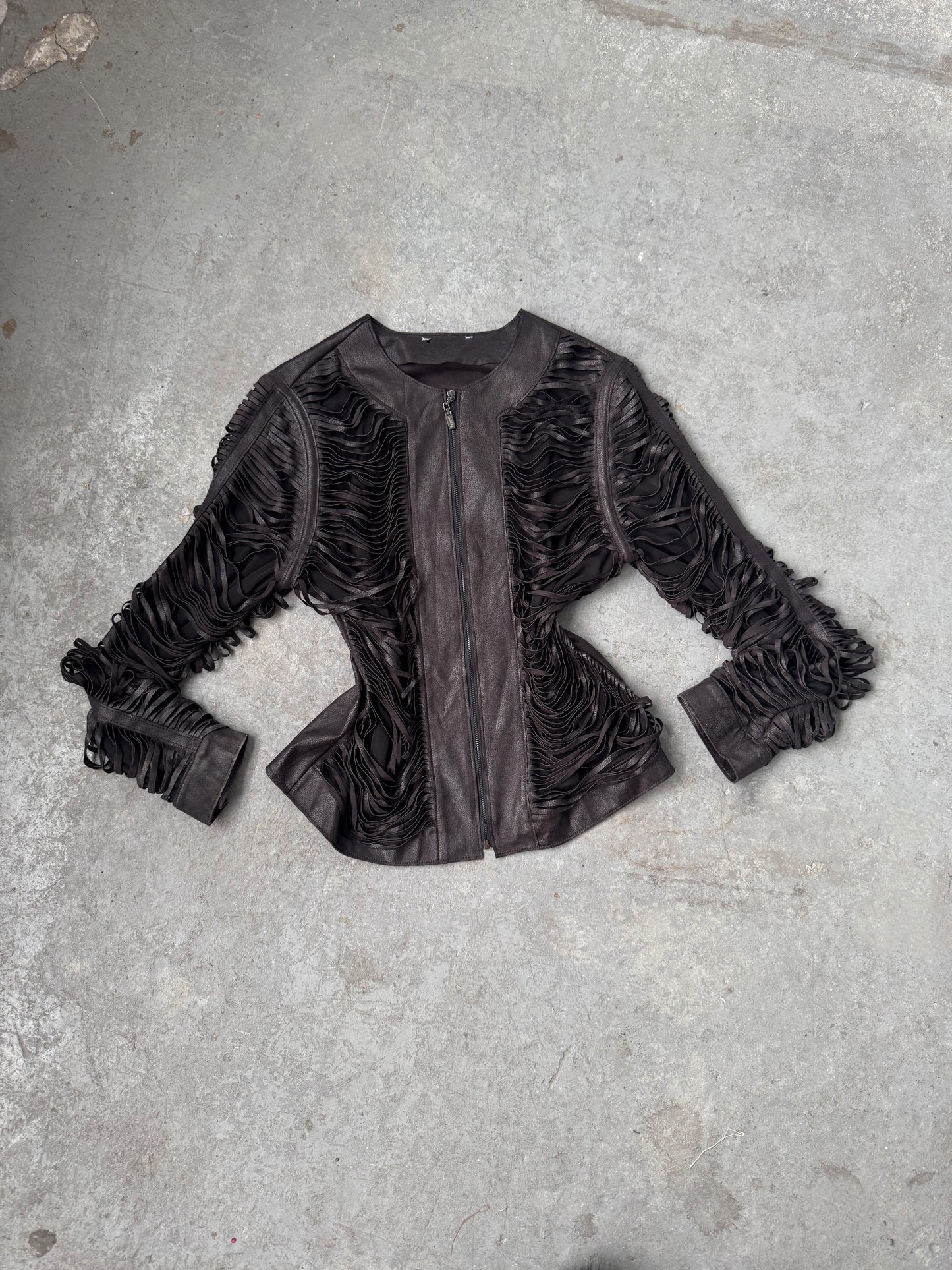 Faux Suede Textured Zip Jacket