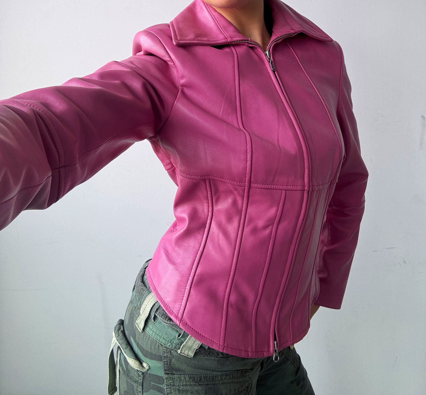 Sorbet Leather Corset Jacket