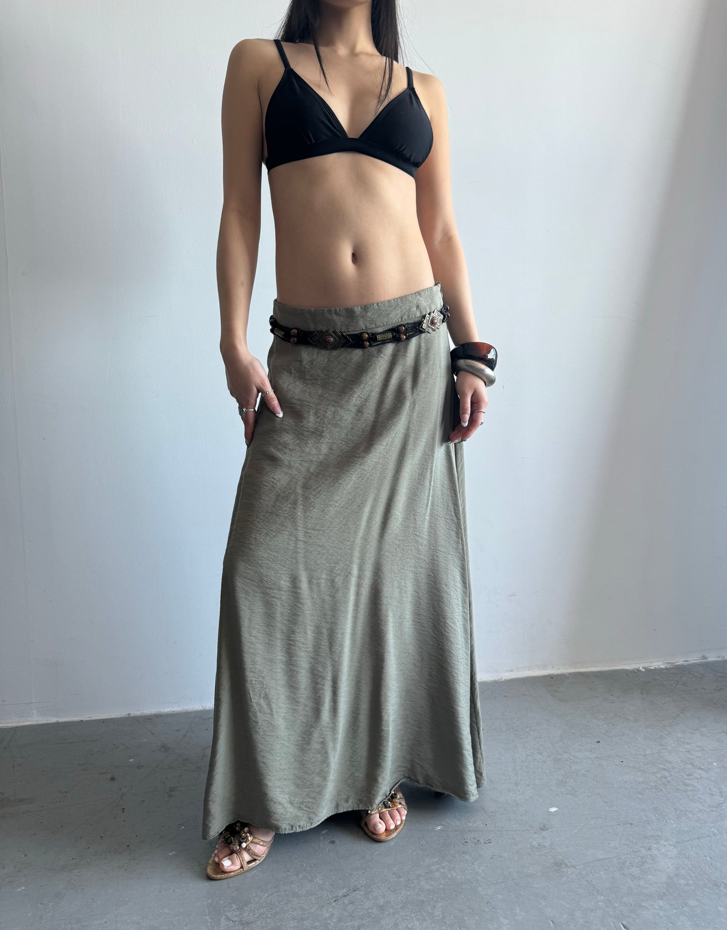 Khaki Maxi Skirt