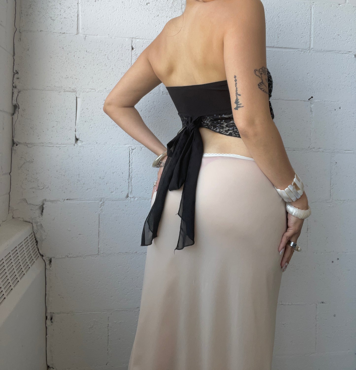 Champagne Maxi Slit Skirt