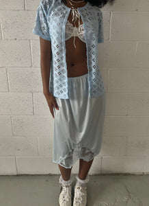 Baby Blue Lace Midi Skirt