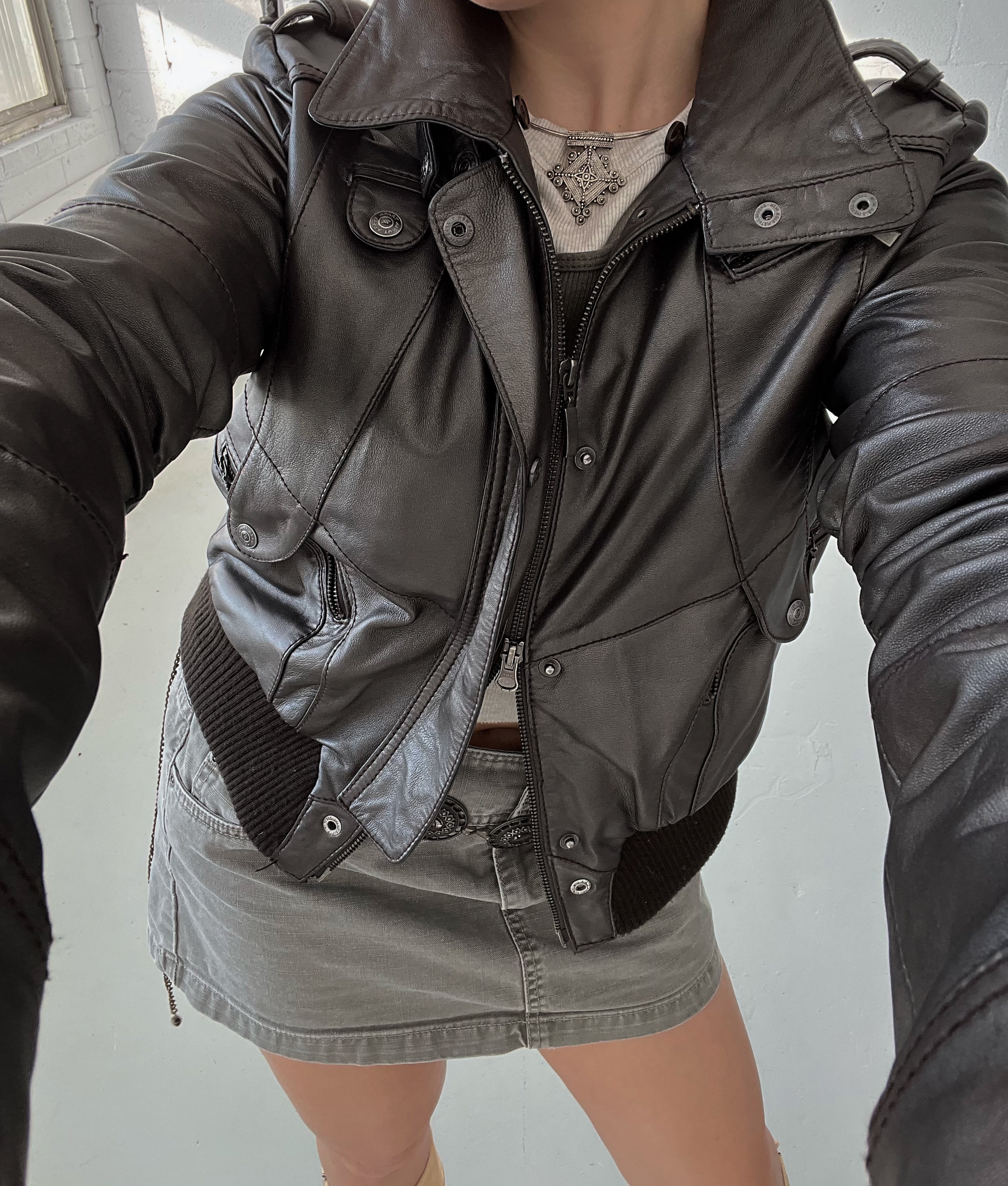 Genuine Leather Metallica Double Zip Moto Jacket