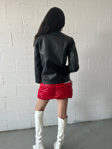 Nero Faux Leater Moto Jacket