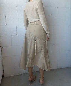 Asymmetric Midi Cargo Skirt