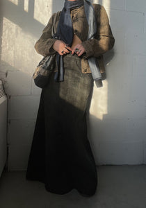 Denim Maxi Skirt Faded Wash