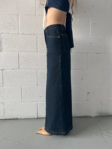 Dark Wash Denim Maxi Skirt