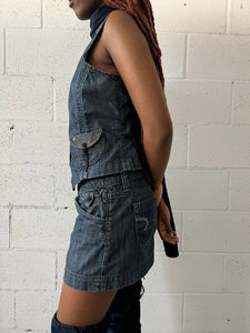 Denim Stitched Waist Coat