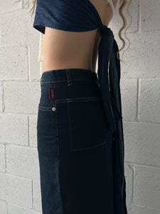 Dark Wash Denim Maxi Skirt