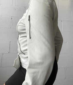 Faux Leather White Jacket