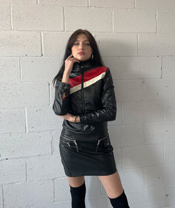Leather Moto Mini Skirt