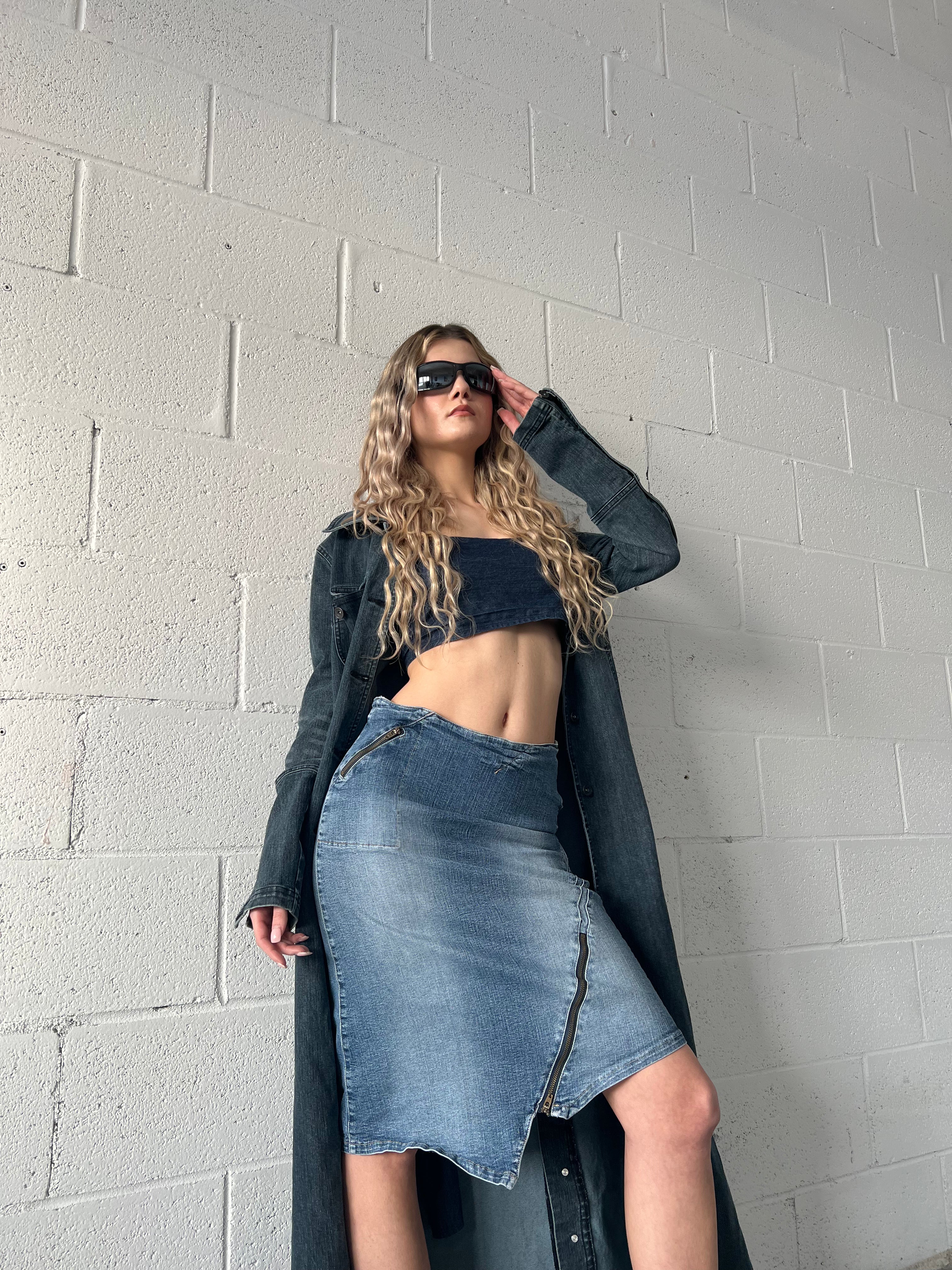 Asymmetric Zip Skirt