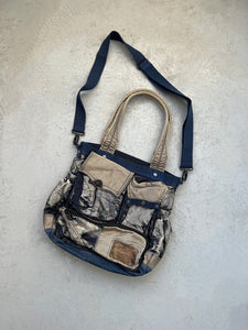 Denim x Corduroy Faded Wash Bag