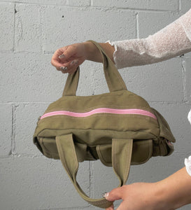 Khaki x Pink Cargo Purse