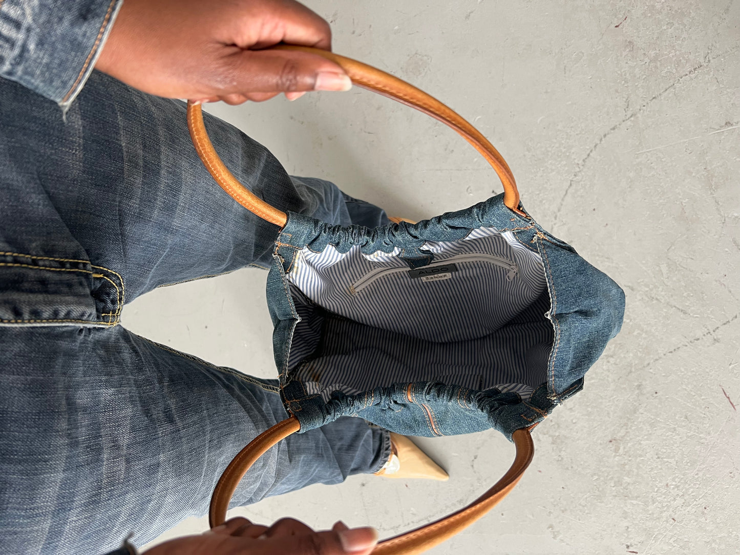 Denim Handle Bag