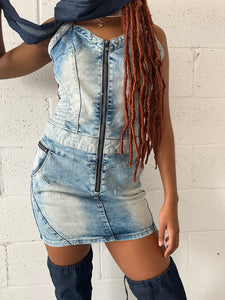 Zip Denim Dress