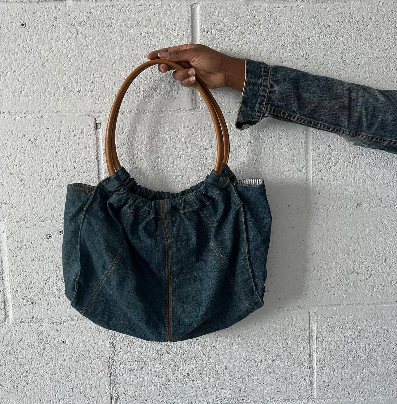 Denim Handle Bag